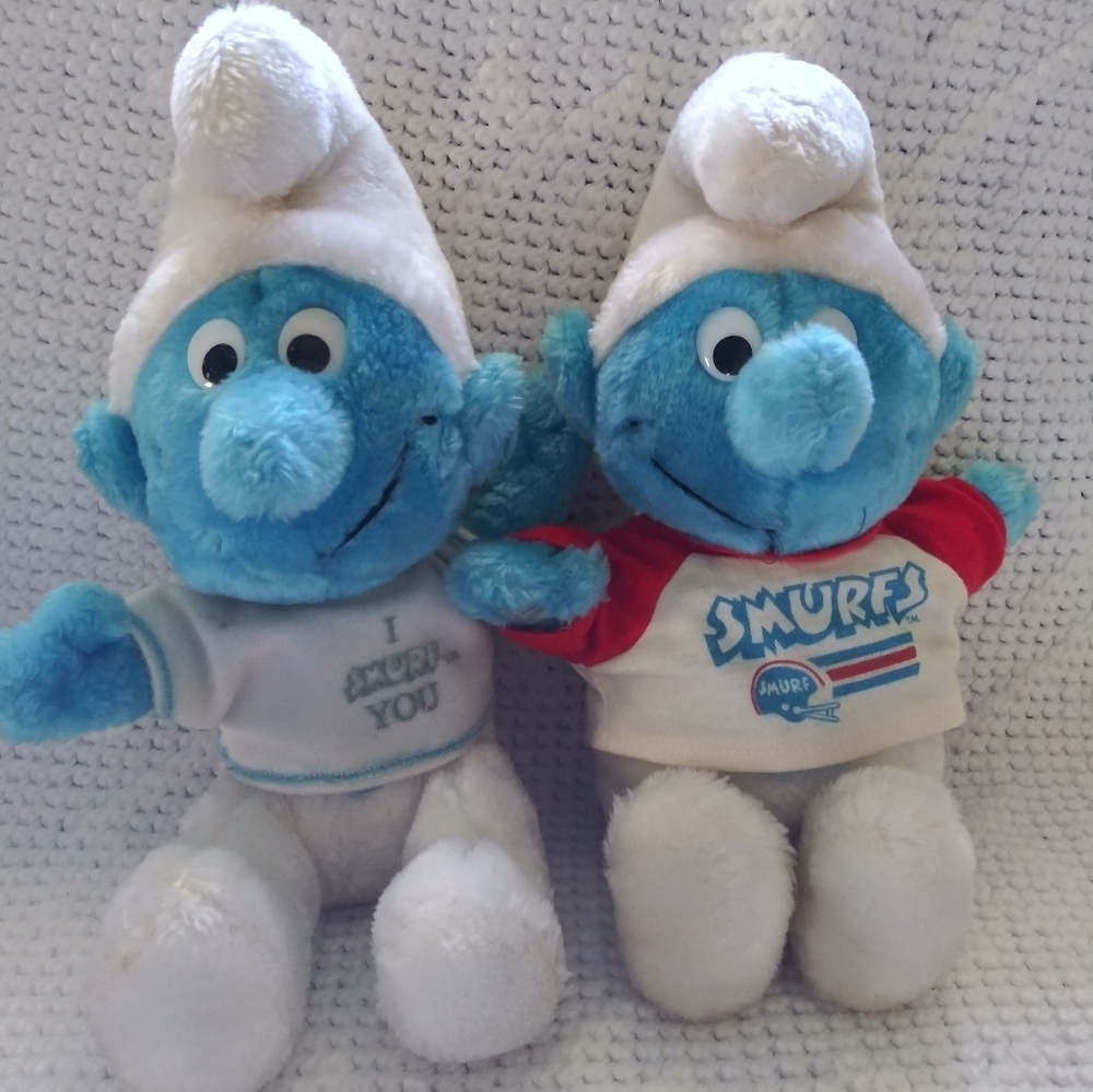 Vintage Smurf plush bundle by Peyo